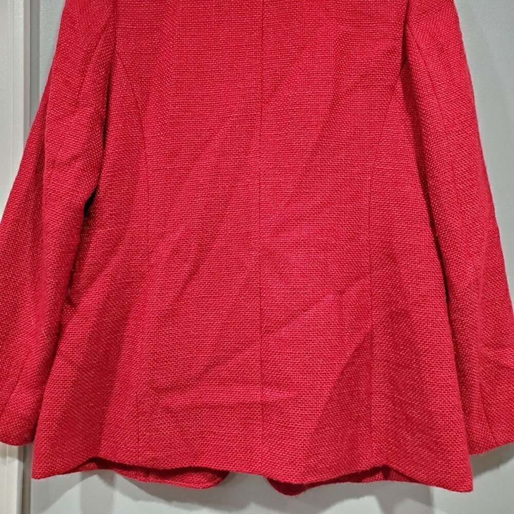 J Jill Womens Blazer Size Small Career Red 2-Button Jacket Pockets Wool Blend - Picture 13 of 14